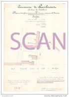 RARE Ancien Plan Original De Géomètre 1905 Territoire LAMBERSART CANTELEU Plan & Surfaces Certifié Signé DESPRETS Lille - Topographische Karten