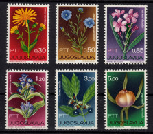 Yugoslavia 1967 Flora Flowers Medical Plants Arnica Montana Linum Usitatissimum Nerium Oleander Gentiana Crucial Set MNH - Geneeskrachtige Planten