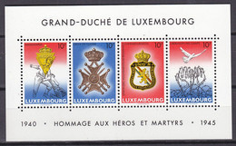 LUXEMBURG, Block 14, Postfrisch **,  40. Jahrestag Des Waffenstillstands 1985 - Blokken & Velletjes