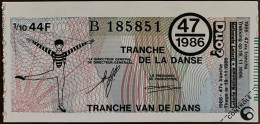 Billet De Loterie Nationale Belgique 1986 47e Tranche De La Danse - 19-11-1986 - Billetes De Lotería