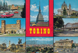 CARTOLINA  TORINO,PIEMONTE-PARCO DEL VALENTINO-MOLE ANTONELLIANA-BASILICA DI SUPERGA-TORRI PALATINE-NON VIAGGIATA - Castello Del Valentino