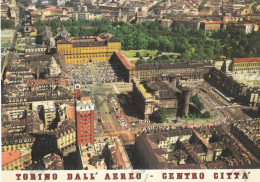 CARTOLINA  TORINO,PIEMONTE-TORINO DALL'AEREO-CENTRO CITTA'-STORIA,MEMORIA,CULTURA,RELIGIONE,BELLA ITALIA,NON VIAGGIATA - Panoramic Views