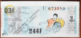 Billet De Loterie Nationale Belgique 1987 3e Tranche Du Verseau - 21-1-1987 - Billetes De Lotería