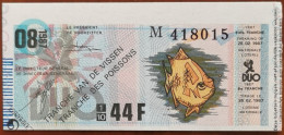 Billet De Loterie Nationale Belgique 1987 8e Tranche Des Poissons - 25-2-1987 - Billetes De Lotería
