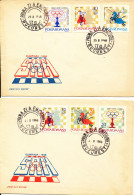 Romania FDC 25-11-1966 Chess Olympiade Havana Complete Set Og 6 On 2 Covers With Cachet - FDC