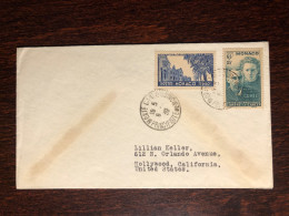 MONACO FDC TRAVELLED COVER LETTER TO USA 1939 YEAR  CURIE CANCER HEALTH MEDICINE - Covers & Documents