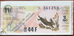 Billet De Loterie Nationale Belgique 1987 11e Tranche Du Printemps - 18-3-1987 - Billetes De Lotería