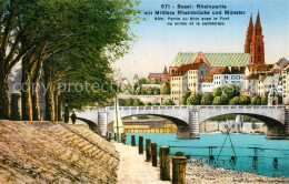 13305688 Basel BS Mittlere Rheinbruecke Mit Muenster Basel BS - Altri & Non Classificati