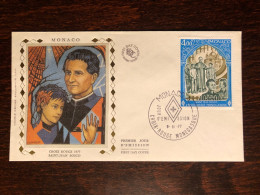 MONACO FDC 1977 YEAR CROIX ROUGE RED CROSS HEALTH MEDICINE - Storia Postale