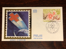 MONACO FDC 1980 YEAR  CROIX ROUGE RED CROSS HEALTH MEDICINE - Storia Postale