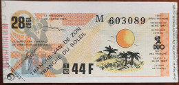 Billet De Loterie Nationale Belgique 1987 28e Tranche Du Soleil - 15-7-1987 - Biglietti Della Lotteria