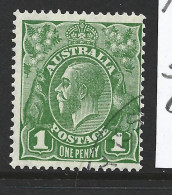 Australia 1926 - 1930 1d Green Die II KGV Definitive SM Watermark Perf 13.5 X 12.5 FU - Gebruikt