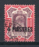 1902 BRITISH LEVANT 4 PIASTRES OVERPRINT MICHEL: 10 USED - Britisch-Levant