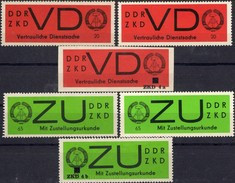 ZKD 1966 DDR VD3x,y, VD3 AD 4a, ZU2x,y+ZU2 AD 4b ** 62€ Mit Aufdruck Für Neue Dienstbriefe Service Stamps Of GDR Germany - Briefe U. Dokumente