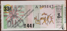 Billet De Loterie Nationale Belgique 1987 33e Tranche De L'Athlétisme- 19-8-1987 - Biglietti Della Lotteria