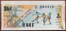 Billet De Loterie Nationale Belgique 1987 36e Tranche Du Football- 9-9-1987 - Billetes De Lotería