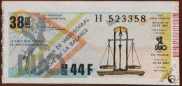 Billet De Loterie Nationale Belgique 1987 38e Tranche De La Balance - 23-9-1987 - Billetes De Lotería