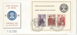 Belgique Belgie Belgium COB BL32 Bloc Feuillet Sur Enveloppe FDC 1960 Réfugiés - 1951-1960