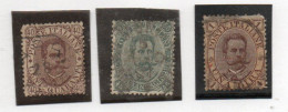 41 Italia 1889- YT 41,42,44 Usados -Humberto1º TT: Personalidades, Cat. Yvert € 24.00 - Oblitérés