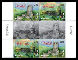 SALE!!! BOSNIA HERZEGOVINA BOSNIE BOSNIEN CROAT POST MOSTAR 2017 EUROPA CEPT CASTLES 4 Stamps + 2 Vignettes Gutter ** - 2017