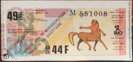 Billet De Loterie Nationale Belgique 1987 49e Tranche Du Sagittaire - 9-12-1987 - Biglietti Della Lotteria