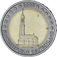 République Fédérale Allemande, 2 Euro, 2008, Hambourg, Bimétallique, SPL - Allemagne