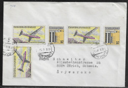 Czechoslovakia. Stamps Sc. 1345 And C66 On Letter, Sent From Praha On 8.11.68 To Switzerland. - Brieven En Documenten