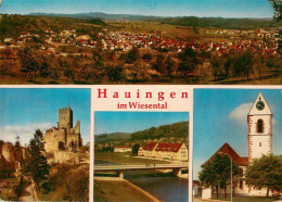 73948408 Hauingen Panorama Burgruine Roetteln Kirche - Loerrach