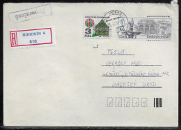 Czechoslovakia. Stamp Sc. 2705 On Registered Letter, Sent From Hodonin 16.01.89 For “Tesla” Uhersky Brod. - Storia Postale