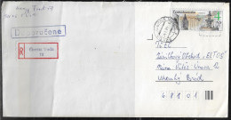 Czechoslovakia. Stamp Sc. 2708 On Registered Letter, Sent From Cierna Voda 24.01.89 For “Tesla” Uhersky Brod. - Cartas & Documentos