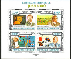 Burundi 2013 Painting By Surrealist Painter Juan Miro On The 120th Anniversary Of His Birth,MS MNH - Unused Stamps