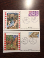 MONACO FDC’s 1983 YEAR CROIX ROUGE RED CROSS HEALTH MEDICINE - Storia Postale