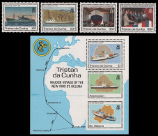 Tristan Da Cunha 1990 - Mi-Nr. 495-498 & Block 22 ** - MNH - Schiffe / Ships - Tristan Da Cunha
