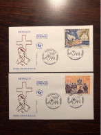 MONACO FDC 1992 YEAR CROIX ROUGE RED CROSS HEALTH MEDICINE - Briefe U. Dokumente