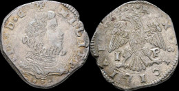 Italy Sicily Messina Philip IV Of Spain AR 4 Tari 1643 - Due Sicilie