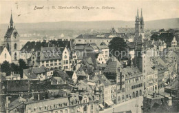 13301844 Basel BS Stadtpanorama Mit St Martinskirche Muenster Und Rathaus Basel  - Autres & Non Classés