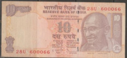 India 10 Rupees - FANCY NUMBER/- (600066) Note- UNC - Inde