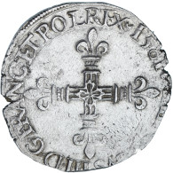 France, Henri III, 1/4 Ecu Croix De Face, 1581, La Rochelle, Argent, TTB+ - 1574-1589 Heinrich III.