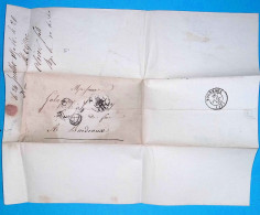 Lettre, 1850, MOISSAC, Tarn Et Garonne à Bordeaux, 25, 3 Scans - 1849-1850 Ceres