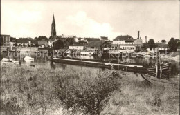 41999248 Wittenberge Prignitz Blick Auf Den Hafen Frachtkahn Kirche Bentwisch - Wittenberge