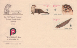 VEB Philatelie Wermsdorf Philatelia Köln 1987 Bedrohte Tier-Arten - Fischotter Lutra - Kommerzielle Koordinierung KoKo - Private Covers - Mint