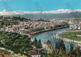 CARTOLINA  TORINO,PIEMONTE-PANORAMA E CATENA ALPINA-STORIA,MEMORIA,CULTURA,RELIGIONE,BOLLO STACCATO,VIAGGIATA 1961 - Panoramic Views