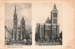 FRANCE - Saint Denis - L'abbaye De Saint Denis Avant L'incendie De La Flèche Et état Actuel - Carte Postale Ancienne - Saint Denis