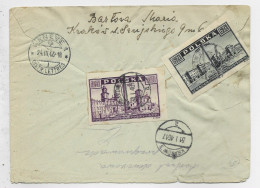 POLAND POLSKA 10ZT+6ZT REPLIE  AU VERSO LETTRE COVER AVION RECKRAKOW 31.1.1946 W 1946  + CENSURE TO HELVETIA - Lettres & Documents