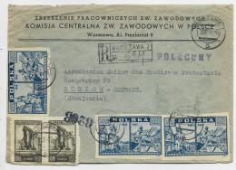 POLAND POLSKA 13ZTX3+17ZTX2 LETTRE COVER AVION REC WARSZAWA 1946 TO HELVETIA - Cartas & Documentos