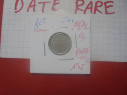 Albert 1er. 50 Centimes 1934 VL !!!  RARE BELLE QUALITE (A.1) - 50 Centimes