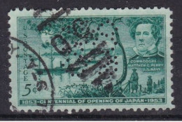 ETATS UNIS US USA AMERIQUE Perforés Commodore Perry Japon 1953 - Perfin