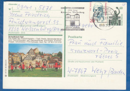 Deutschland; BRD; Postkarte; 20+60 Pf Bavaria München Und Cilly Aussem; Schwäbisch Hall; 1993 - Cartes Postales Illustrées - Oblitérées