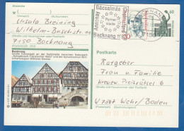 Deutschland; BRD; Postkarte; 20+60 Pf Bavaria München Und Cilly Aussem; Backnang;1993 - Cartes Postales Illustrées - Oblitérées