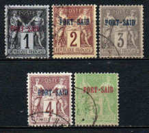 Port Saïd - 1899  -  Type Sage  - N° 1 à 5 - Oblitéré - Used - Usati